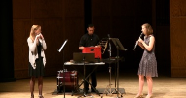 Sources Duo with flautist Erin Fleming, performing Oscar Bettison's Vamp