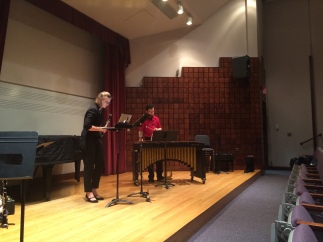 Sources Duo read student compositions in a morning master class at SUNY Potsdam